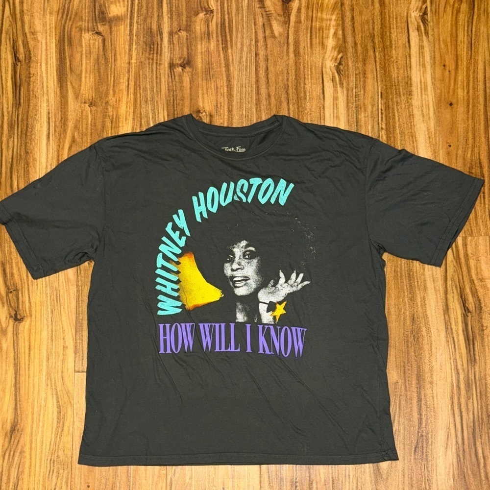Junk Food small medium Whitney Houston vintage black Graphic T Shirt tee nwot